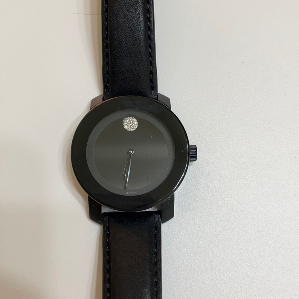 Movado women’s bold crystal watch leather